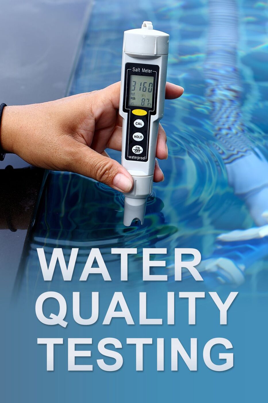Testing water quality with a digital meter