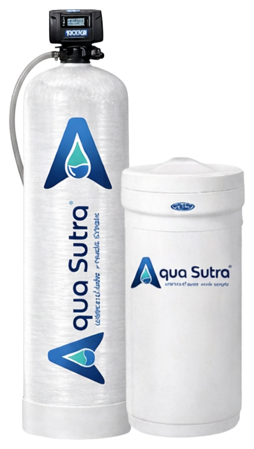 AquaSutra automatic water softener with brine tank